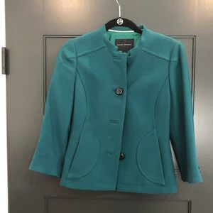 Banana Republic Round Neck Blazer-green-turquoise